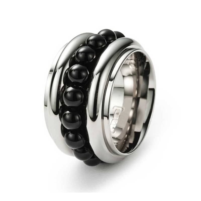 statement Ring | Onyx Perlen Supersize 15 Mm Edelstahl Poliert Monomania von RICHINFUSIONS