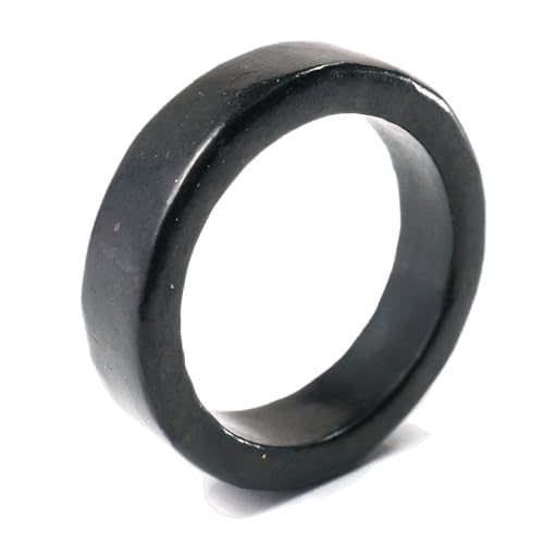 RICHRAIN Schungit Ring Schungit Stein Band Ringe für Damen Herren Kristallschutz, Edelstein, Schungit (10#) von RICHRAIN