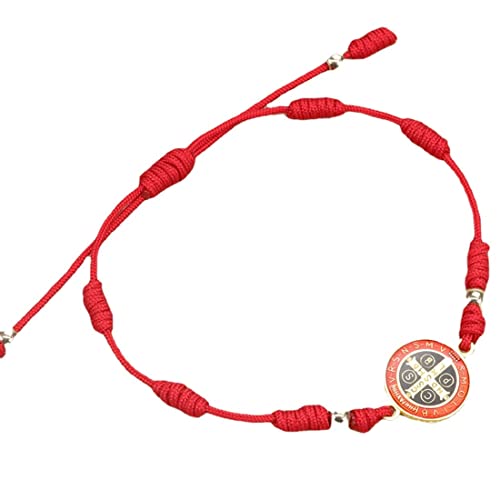 RICHRAIN St. Benedikt Armband Schutz für Männer Frauen Kinder Madel Armband Rot Wooven Gebet Rosenkranz Armband gegen das Böse, Kristall RICHRAIN St. Benedikt Armband Schutz für Männer Frauen Kinder Madel Armband Rot Wooven Gebet Rosenkranz Armband gegen das Böse, Kristall von RICHRAIN
