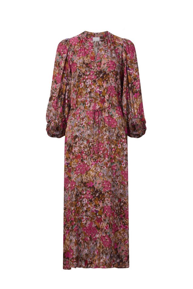 RICHROYAL Blusenkleid Printed Midi Dress with V-Neck ruby glow von RICHROYAL