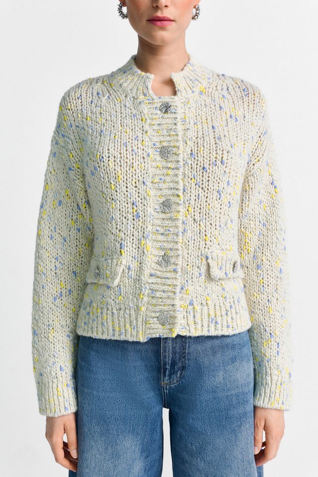 RICHROYAL Cardigan Boxy Neps Yarn von RICHROYAL