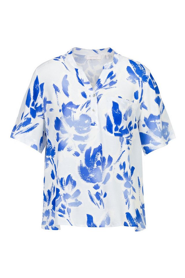 RICHROYAL Kurzarmbluse D-Bluse mit blauem Allover-Print von RICHROYAL