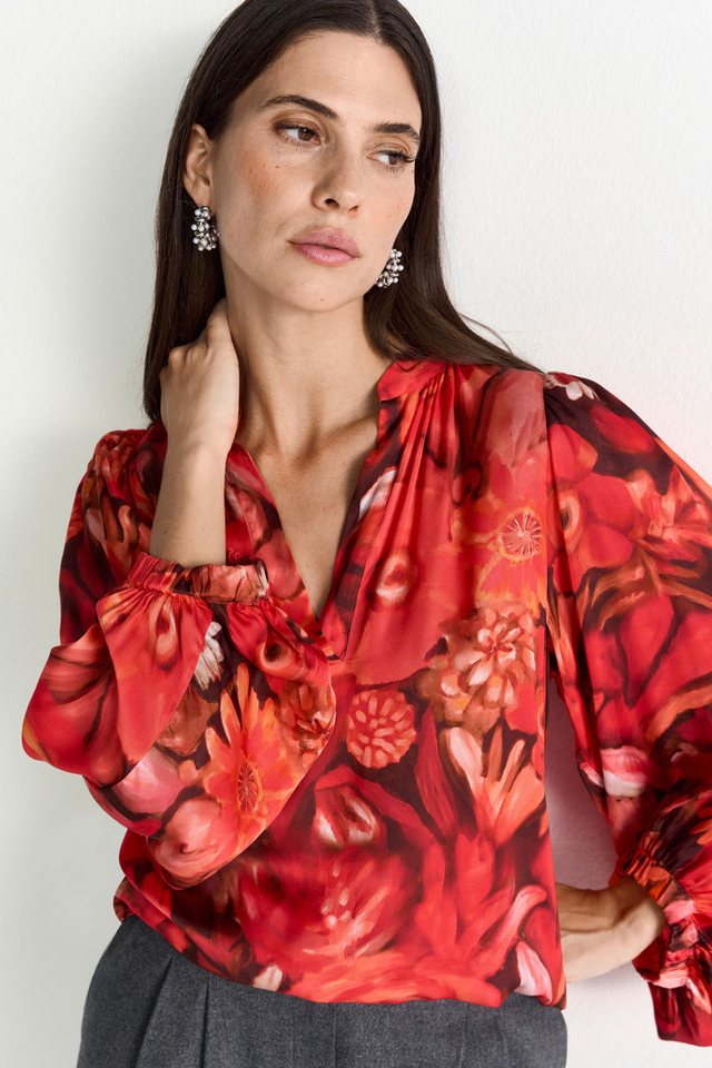 RICHROYAL Langarmbluse mit Blumenprint, V-Ausschnitt, lockere Passform von RICHROYAL