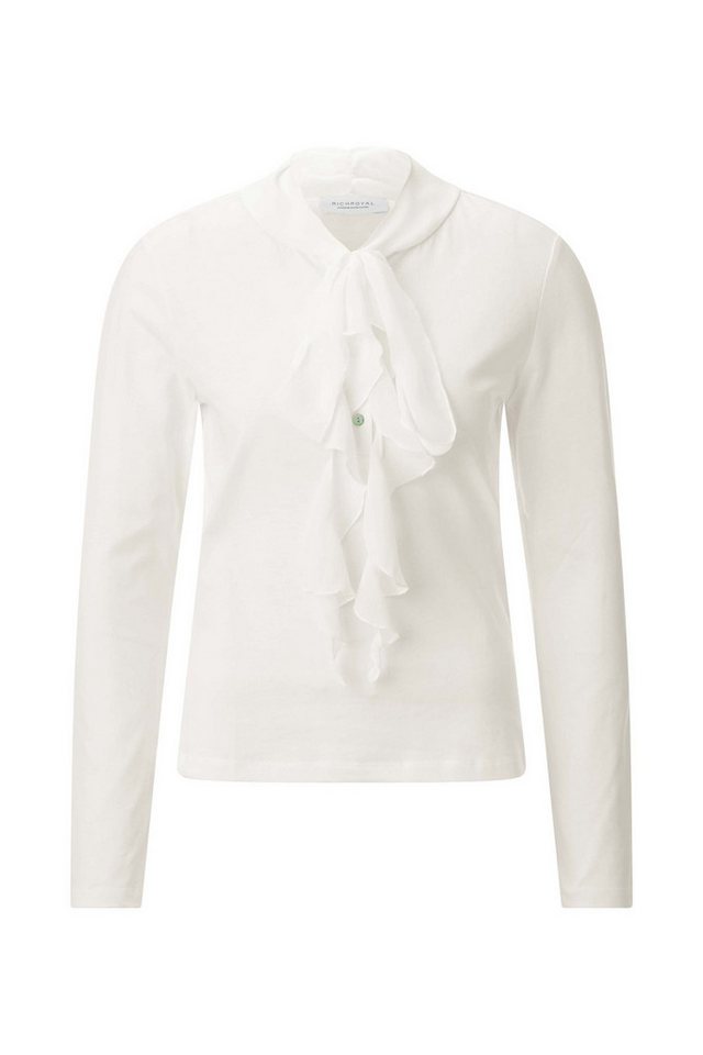 RICHROYAL Langarmshirt Mat Mix Longsleeve with Ruffle Coll von RICHROYAL