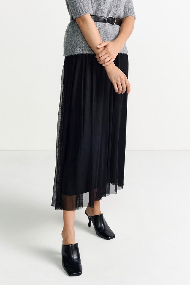 RICHROYAL Plisseerock in Midilänge, mit elastischem Bund, mit Tülleinsatz, A-Linie von RICHROYAL