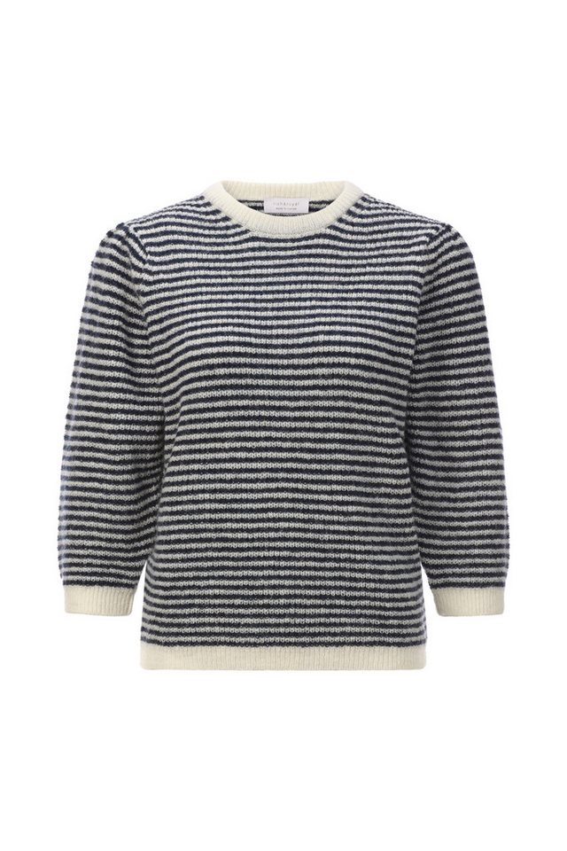 RICHROYAL Strickpullover Striped Crew Puff Sleeves von RICHROYAL