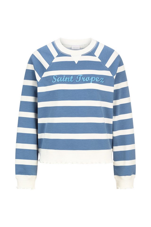 RICHROYAL Sweatjacke Striped Sweaty with Application Org vintage blue von RICHROYAL