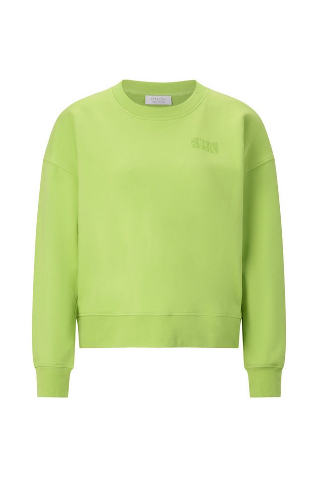RICHROYAL Sweatjacke Sweater with Superwoman Embossing urban lime von RICHROYAL