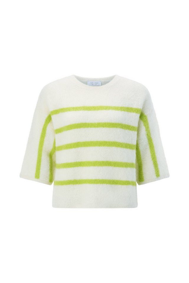 RICHROYAL Wollpullover Crew NK Stripes Cropped urban lime von RICHROYAL