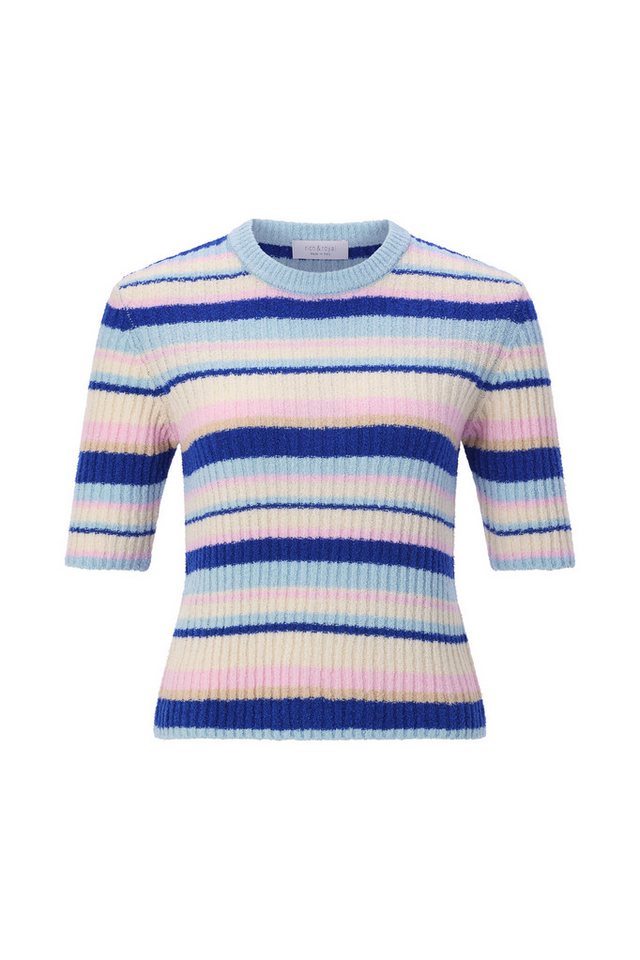 RICHROYAL Wollpullover Striped Short Sleeved Crew-Neck 999 von RICHROYAL
