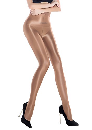 RICHTOER 70D Sexy Shaping Socks Oil Socks Women's Shiny Silk Stockings Pantyhose Bar Dance Tights (Champagne) von RICHTOER