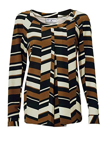 RICK CARDONA Damen Designer-Druckbluse, schwarz-Cognac, GröÃŸe:40 von RICK CARDONA
