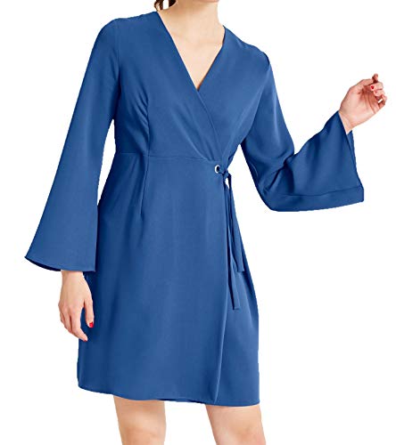 RICK CARDONA Damen Designer-Wickelkleid, blau, Größe:38 von RICK CARDONA