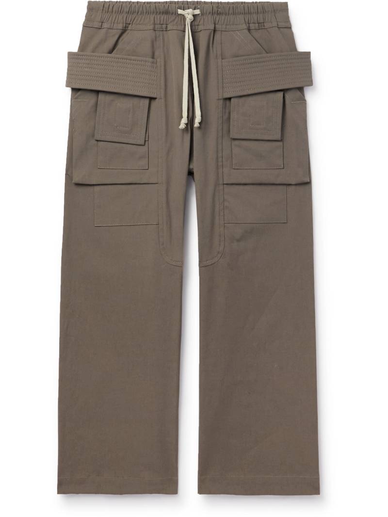 RICK OWENS KIDS - Creatch Cotton-Blend Poplin Drawstring Cargo Trousers - Men - Brown - 12 von RICK OWENS KIDS