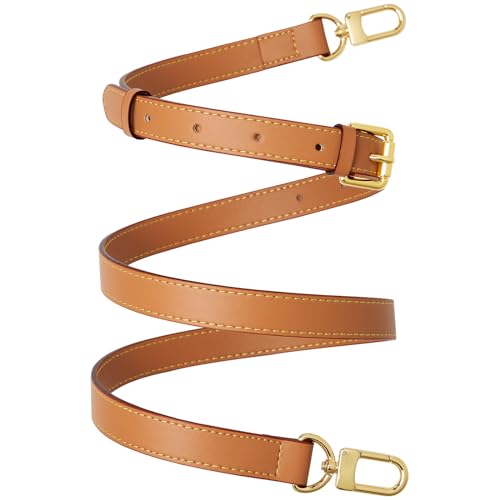 RICLVS Echtes Vachetta Leder Crossbody Strap Echtes Leder Verstellbarer Ersatzriemen für Schultertasche Handtasche Geldbörse, Beige Pink, 41.7 - 50.3 in（106-128cm）,width 1.8cm/0.7inch von RICLVS
