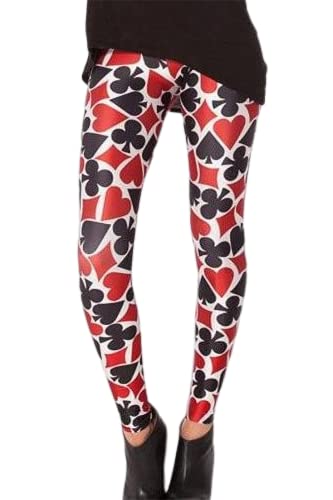 RICOCHO Damen gedruckte laufende Leggings Frauen Poker Gemustert Yoga Legging Butt Lift Kompression Leggings von RICOCHO