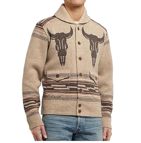 RICOCHO Herren Aztec Pullover Cardigan, Herren Western Aztec Pullovermantel, Vintage Aztec Tribal Strick Cardigans, M-3xl von RICOCHO