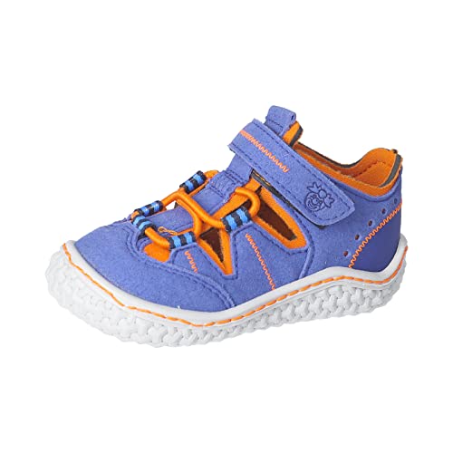 RICOSTA Baby Jungen Kletthalbschuhe Jerry,Kinder Lauflernschuhe,WMS:Mittel,waschbar,vegan,Kobalt/Papaya (160),22 EU von RICOSTA