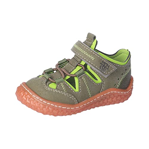 RICOSTA Baby Jungen Kletthalbschuhe Jerry,Kinder Lauflernschuhe,WMS:Mittel,waschbar,vegan,barfußschuhe,flexibel,leicht,Oliv/Acido (570),23 EU von RICOSTA