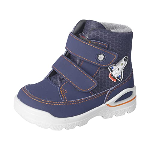 RICOSTA Baby Jungen Lauflernschuhe Kalle,Kinder Boots,WMS:Weit,lose Einlage,Sympatex,Blinklicht,Lammwolle,gefüttert,Nautic/Ozean (180),22 EU von RICOSTA