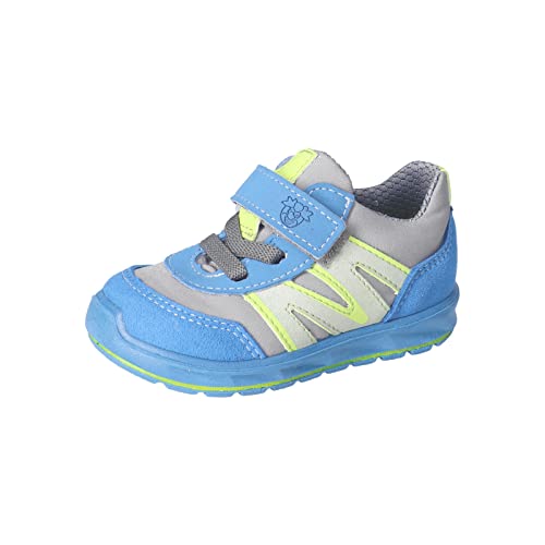 RICOSTA Baby Jungen Low-Top Sneaker Lenny,Kinder Lauflernschuhe,WMS:Weit,lose Einlage,waschbar,vegan,Strassenschuhe,Azur/grau (150),23 EU von RICOSTA