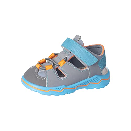 RICOSTA Baby Jungen Sandalen GERU,Kinder Lauflernschuhe,WMS:Mittel,waschbar,Sommerschuhe,Freizeitschuhe,offene Schuhe,Graphit/grau/Aqua (450),24 EU von RICOSTA