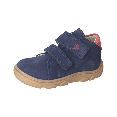 RICOSTA Baby Jungen Stiefel RYDER,Kinder Lauflernschuhe,WMS:Mittel,Barfuß-Schuh,klettstiefel,booties,leder,nautic/rot (170),24 EU von RICOSTA