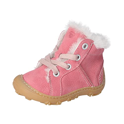 RICOSTA Baby Mädchen Barfußschuhe ELIA,Kinder Lauflernschuhe,WMS:Weit,terracare,Barfuß-Schuh,schnürer,lammfell,Rosewood (320),22 EU von RICOSTA