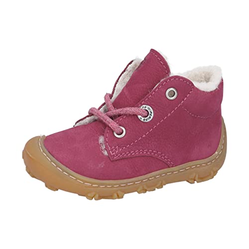 RICOSTA Baby Mädchen Lauflernschuhe Colin,Kinder Boots,WMS:Weit,terracare,Barfuß-Schuh,schnürschuhe,schnürer,Lammwolle,Fuchsia (360),24 EU von RICOSTA