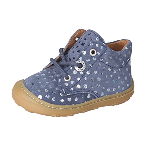 RICOSTA Baby Mädchen Stiefel DOTS,Kinder Lauflernschuhe,WMS:Mittel,lose Einlage,schnürstiefel,Booties,Leder,Navy (170),20 EU von RICOSTA