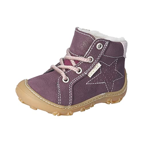 RICOSTA Baby Mädchen Lauflernschuhe Denny,Kinder Boots,WMS:Weit,CareTEX,terracare,Barfuß-Schuh,schnürschuhe,schnürer,Lammwolle,Plum (390),22 EU von RICOSTA