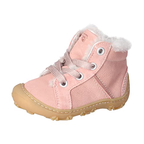 RICOSTA Baby Mädchen Lauflernschuhe ELIA,Kinder Boots,WMS:Weit,terracare,Barfuß-Schuh,schnürschuhe,schnürer,lammfell,rosa (310),22 EU von RICOSTA