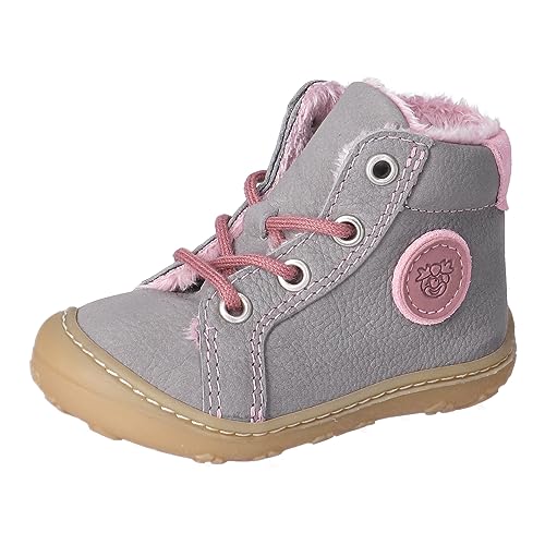 RICOSTA Baby Mädchen Winterstiefel Georgie,Kinder Lauflernschuhe,WMS:Mittel,lose Einlage,terracare,Outdoor-Kinderschuhe,Graphit/rosa (450),24 EU von RICOSTA