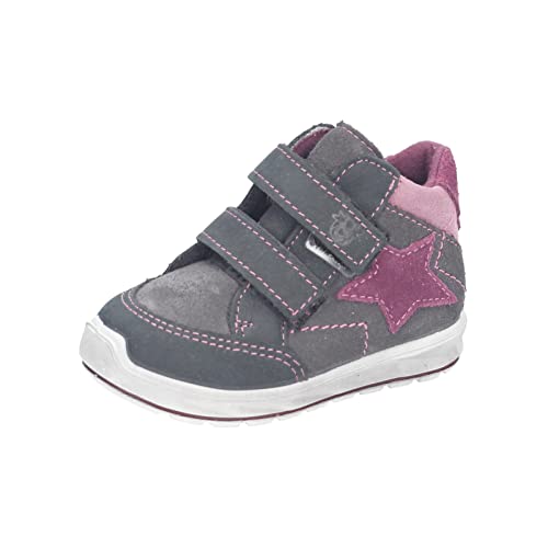 RICOSTA Baby Mädchen Lauflernschuhe Kimi,Kinder Boots,WMS:Mittel,lose Einlage,Sympatex,Klettstiefel,Booties,wasserdicht,Asphalt/Merlot (490),23 EU von RICOSTA