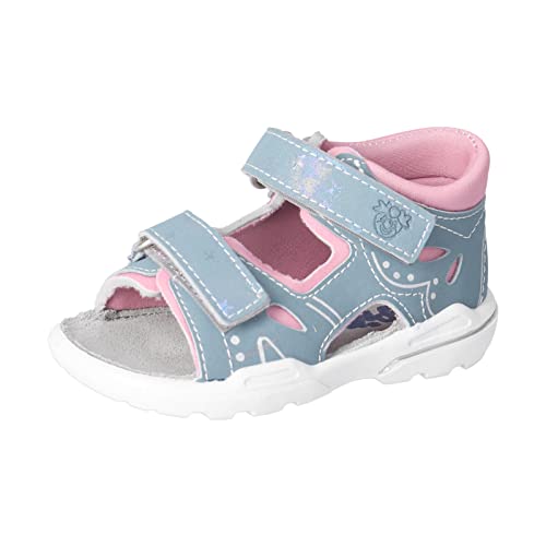 RICOSTA Baby Mädchen Sandalen Emily,Kinder Lauflernschuhe,WMS:Mittel,Freizeitschuhe,offene Schuhe,Strandschuhe,Arctic/Mallow (130),23 EU von RICOSTA