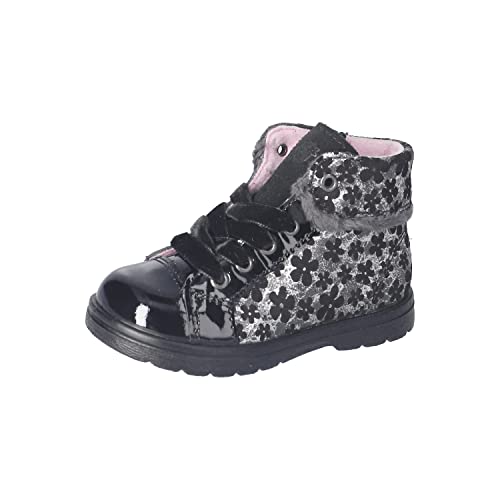 RICOSTA Baby Mädchen Stiefel CHILLIE,Kinder Lauflernschuhe,WMS:Mittel,schnürstiefel,booties,leder,schwarz (091),24 EU von RICOSTA