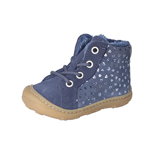 RICOSTA Baby Mädchen Stiefel GEORGINA,Kinder Lauflernschuhe,WMS:Mittel,lose Einlage,schnürstiefel,booties,leder,nautic/navy (170),18 EU von RICOSTA