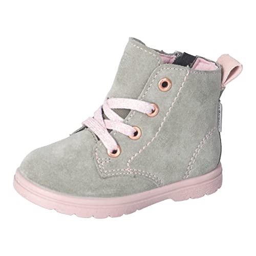 RICOSTA Baby Mädchen Stiefel ILVY,Kinder Lauflernschuhe,WMS:Mittel,lose Einlage,Sympatex,schnürstiefel,Booties,Leder,eukalyptus (530),23 EU von RICOSTA