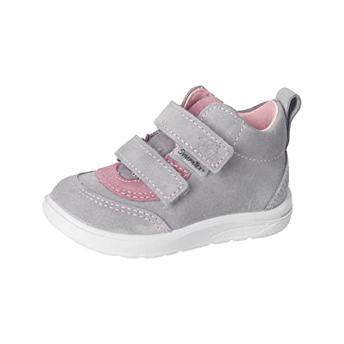 RICOSTA Baby Mädchen Stiefel MIKO,Kinder Lauflernschuhe,WMS:Mittel,lose Einlage,Sympatex,wasserdicht,klettstiefel,booties,graphit/rosa (450),22 EU von RICOSTA