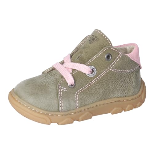 RICOSTA Mädchen Stiefel ZUMA, Baby und Kleinkinder Lauflernschuhe, Weite: Mittel, Barfuß-Schuh, booties, leder, eukalyptus/rosa (530), 20 EU von RICOSTA