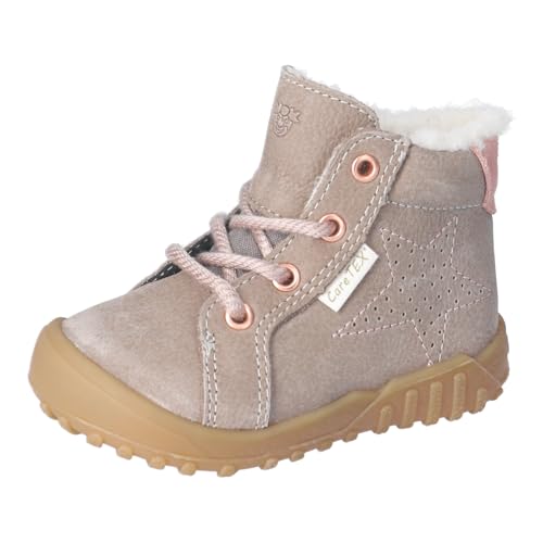 RICOSTA Baby Mädchen Winterstiefel Denny,Kinder Lauflernschuhe,WMS:Weit,CareTEX,terracare,Stiefel,Lammwolle,warm,gefüttert,kies/rosa (650),23 EU von RICOSTA