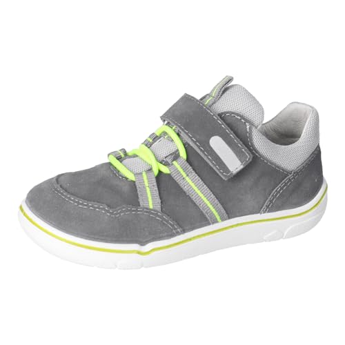 RICOSTA Jungen Kletthalbschuhe Elio, Kinder Halbschuhe, Weite: Mittel, Barfuß-Schuh, Klettverschluss, Klettschuhe, Carbon/hellgrau (490), 25 EU von RICOSTA