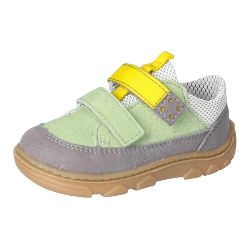 RICOSTA Jungen Kletthalbschuhe JOKIN, Baby und Kleinkinder Lauflernschuhe, Weite: Mittel, Barfuß-Schuh,vegan, Avocado/Graphit/gelb (520), 21 EU von RICOSTA