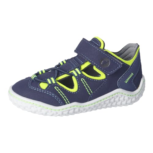 RICOSTA Jungen Kletthalbschuhe Jeff, Kinder Halbschuhe, Weite: Mittel, waschbar,vegan, Freizeitschuhe, Sportschuhe, Ozean/Neongelb (180), 28 EU von RICOSTA