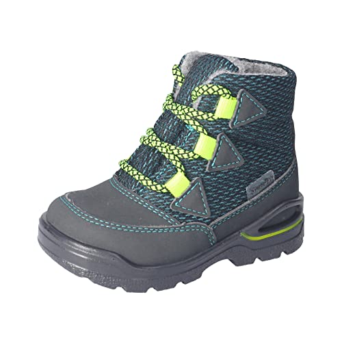 RICOSTA Jungen Lauflernschuhe Emil,Kinder Boots,WMS:Mittel,lose Einlage,Sympatex,waschbar,warm,gefüttert,wasserdicht,Grigio/Aqua (490),27 EU von RICOSTA