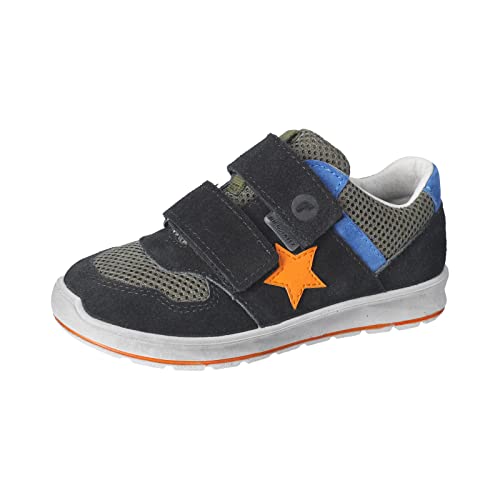 RICOSTA Jungen Low-Top Sneaker Louie,Kinder Halbschuhe,WMS:Mittel,lose Einlage, TEX,Laufschuhe,Klettschuhe,schwarz/Oliv (090),29 EU von RICOSTA