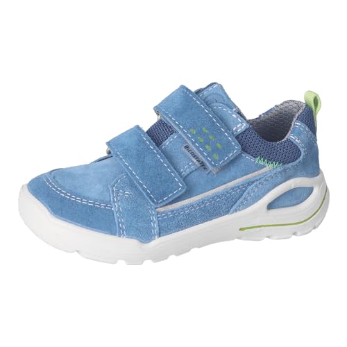 RICOSTA Jungen Low-Top Sneaker Move, Kinder Halbschuhe, Weite: Mittel, lose Einlage, RicostaTEX, Klettverschluss, Turnschuhe, Petrol/Jeans (140), 28 EU von RICOSTA