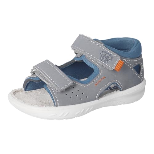 RICOSTA Jungen Riemchensandalen MANTU, Baby und Kleinkinder Lauflernschuhe, Weite: WEIT, waschbar, Strandschuhe, bequem, Graphit/Petrol (460), 22 EU von RICOSTA