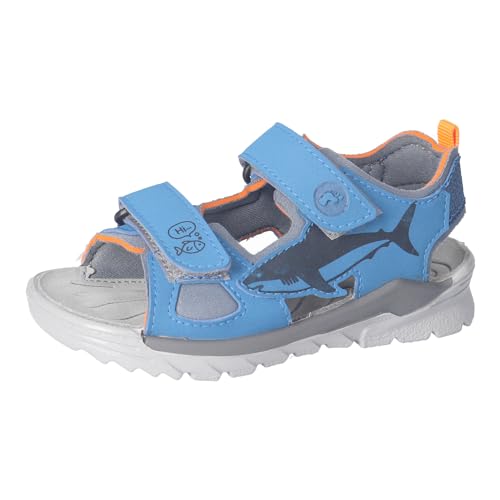 RICOSTA Jungen Sandalen DIVE, Kinder Sommerschuhe, Weite: Mittel, waschbar, outdoorsandalen, klettverschluss, adriatic/grau (150), 32 EU von RICOSTA