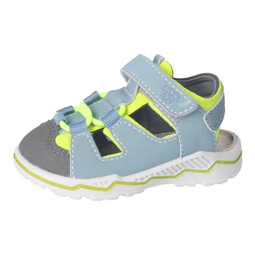 RICOSTA Jungen Sandalen GERY, Baby und Kleinkinder Lauflernschuhe, Weite: Mittel, waschbar, freizeitschuhe, offene schuhe, arctic/neongelb (120), 20 EU von RICOSTA